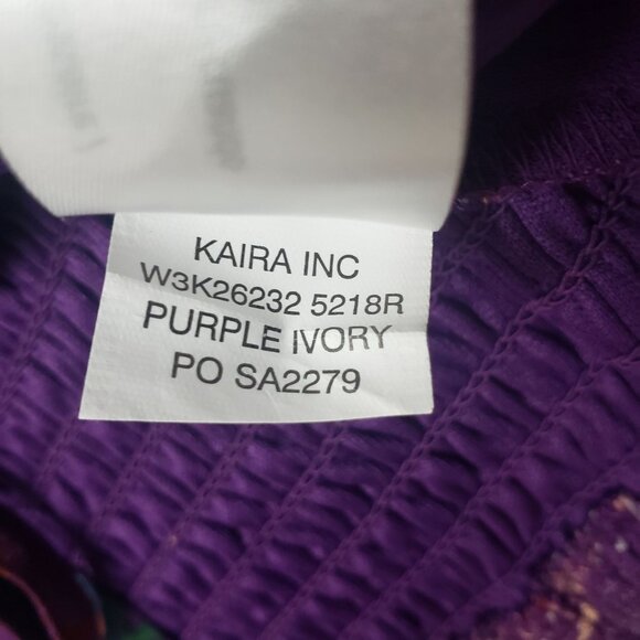 Band Of The Free Floriane LS Blouse Womens Medium Purple Ivory Boho Coquette NWT - Picture 14 of 16